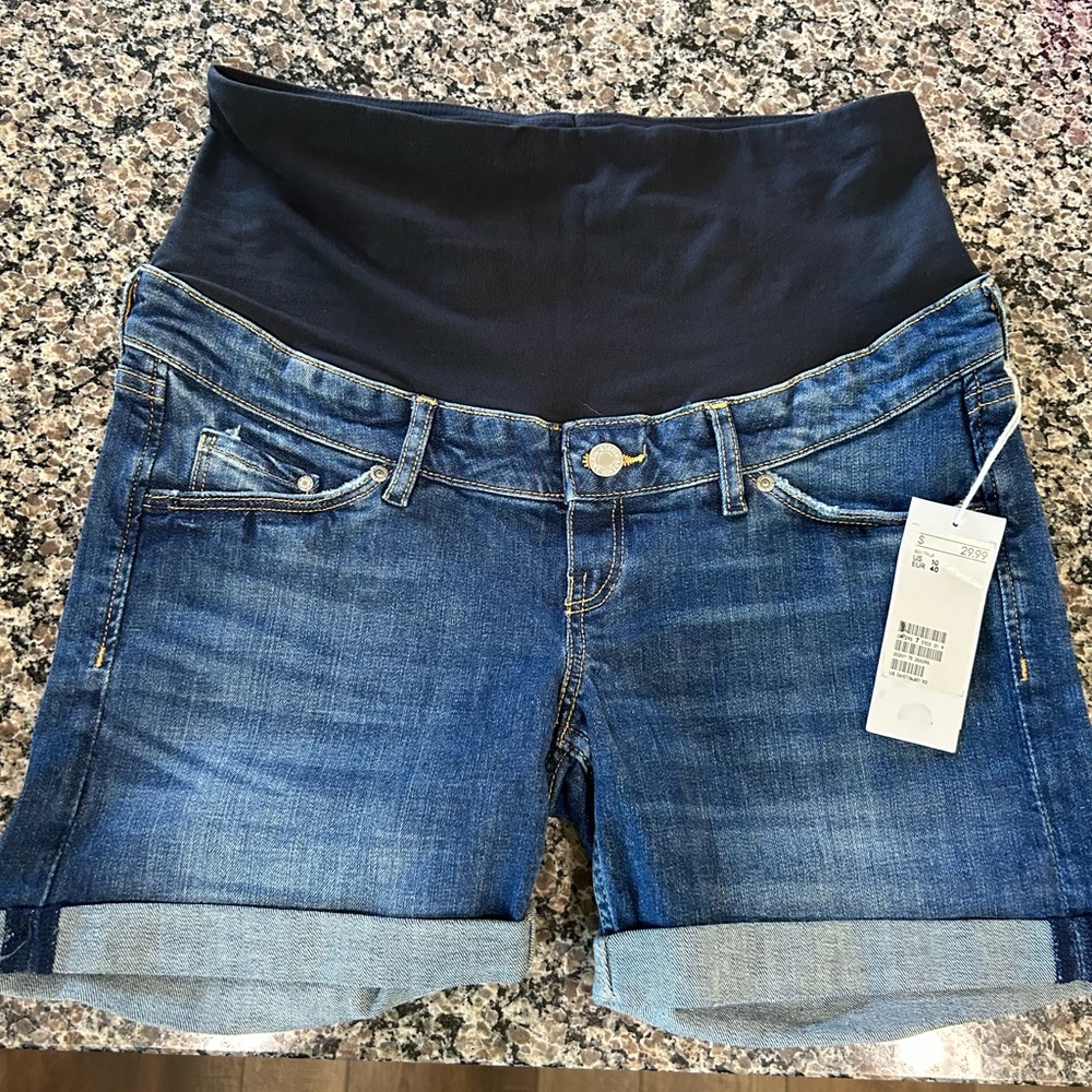 Mama Maternite New Maternity Blue Jean Shorts